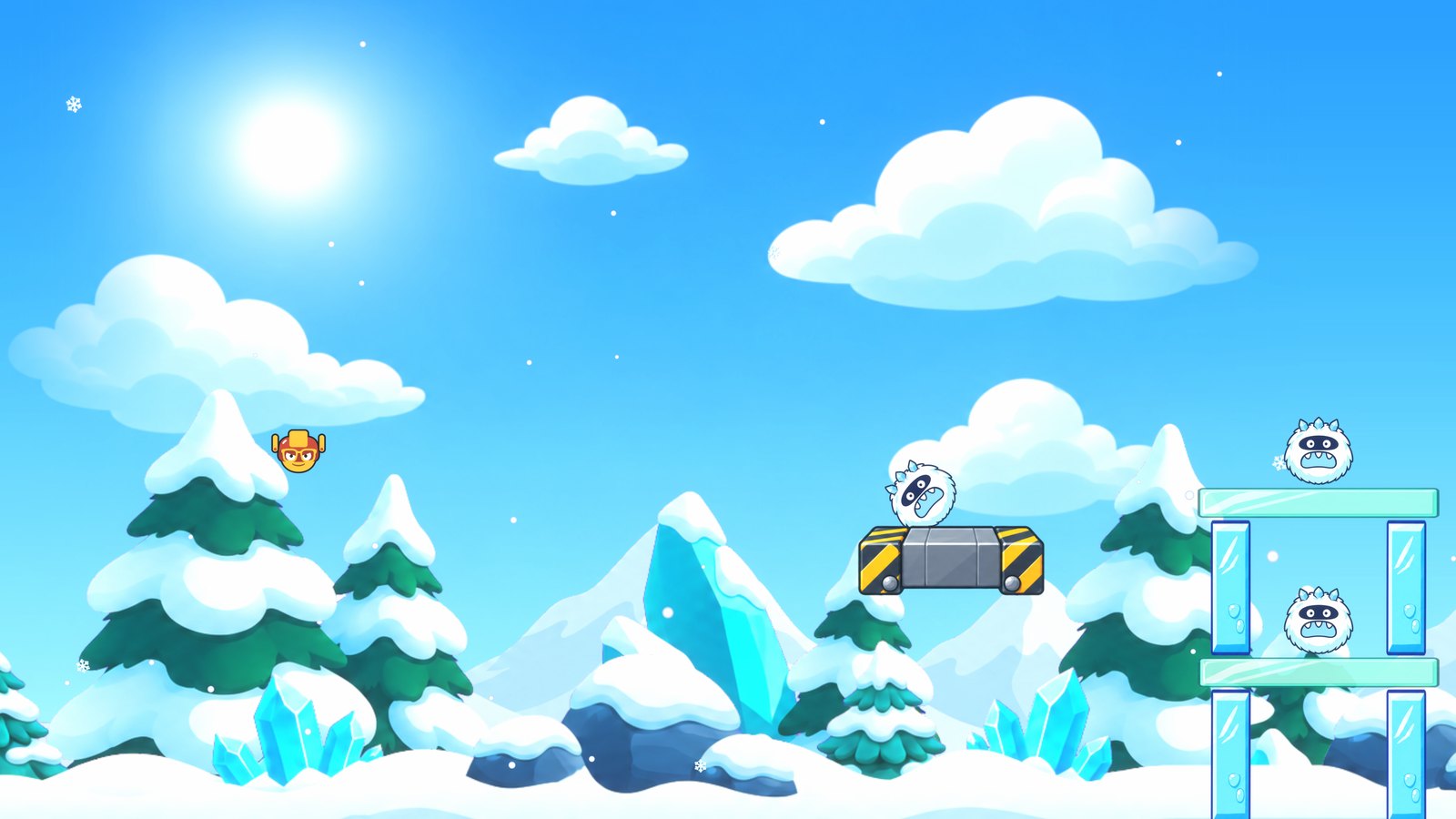 Captain Joe flying toward a Frost enemy